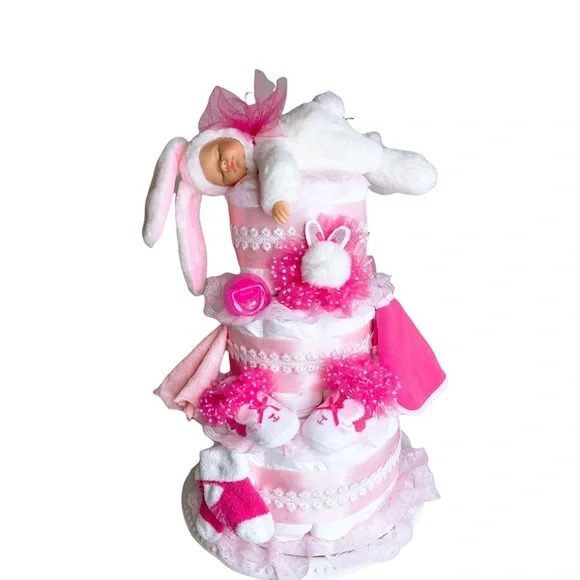 Bunny Diaper Cake, Easter Diaper Cake